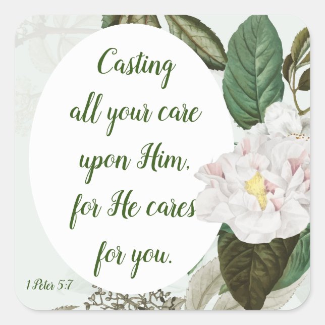 Adesivo Quadrado Passe seus ares, ansiedade, preocupante inspiração (Frente)