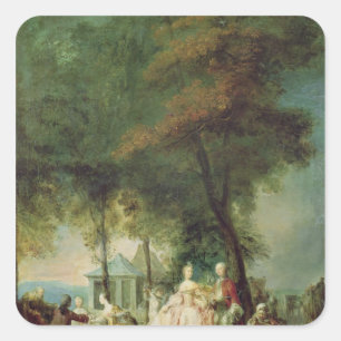 Adesivo Quadrado Passeio em Longchamp, c.1760