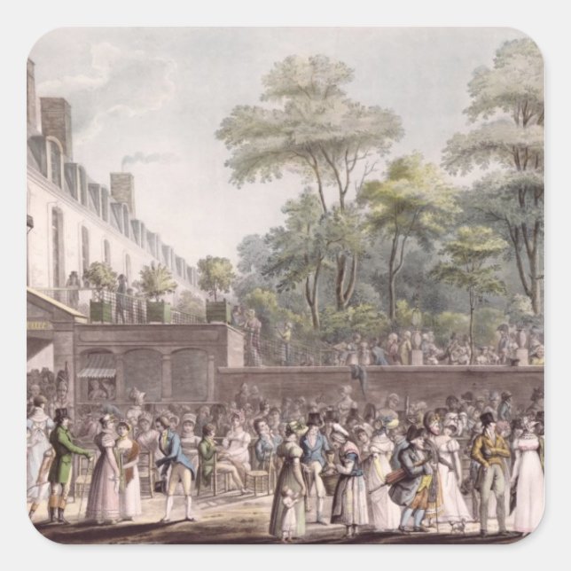 Adesivo Quadrado Passeio no jardim turco (Frente)