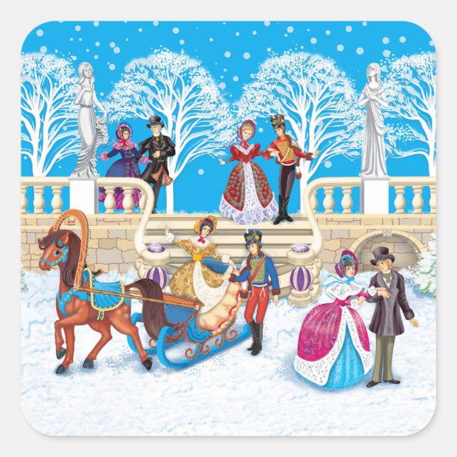 Adesivo Quadrado Passo de inverno (Frente)