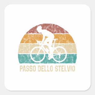 Adesivo Quadrado Passo Dello Stelvio Cycling Climb Sticker Retro
