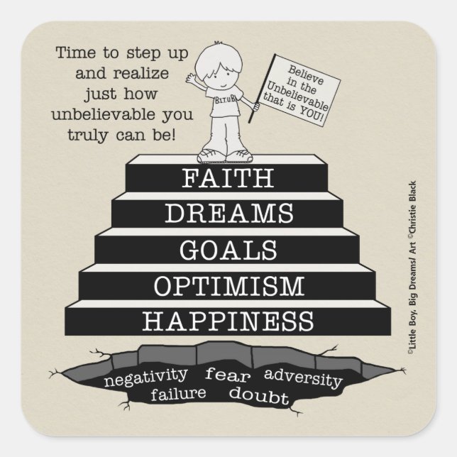 Adesivo Quadrado Passo para cima (Frente)