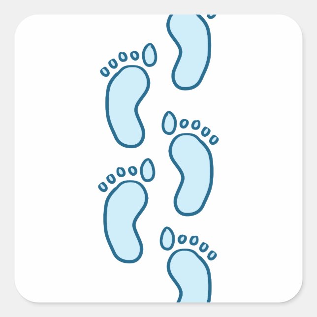 Adesivo Quadrado Passos do Pé do Bebê (Frente)