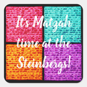 Adesivo Quadrado Passover Sticker Square Funny Matzahs