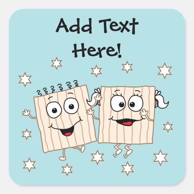 Adesivo Quadrado Passover Stickers Square "Matzahs" (Frente)
