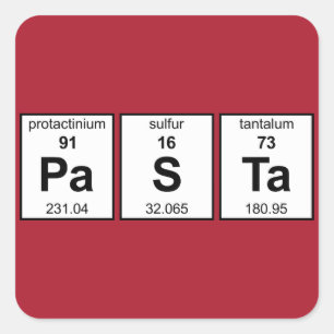 Adesivo Quadrado PaSTa Mesa periódica