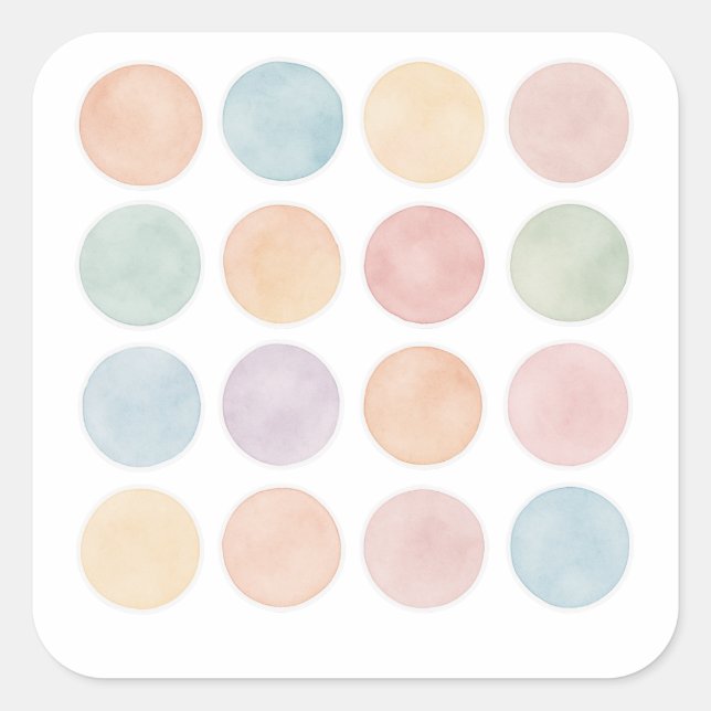 Adesivo Quadrado Pastel Abstract Bubble Sticker Sheet (Frente)