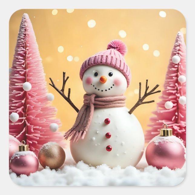 Adesivo Quadrado Pastel Christmas - Stickers  (Frente)