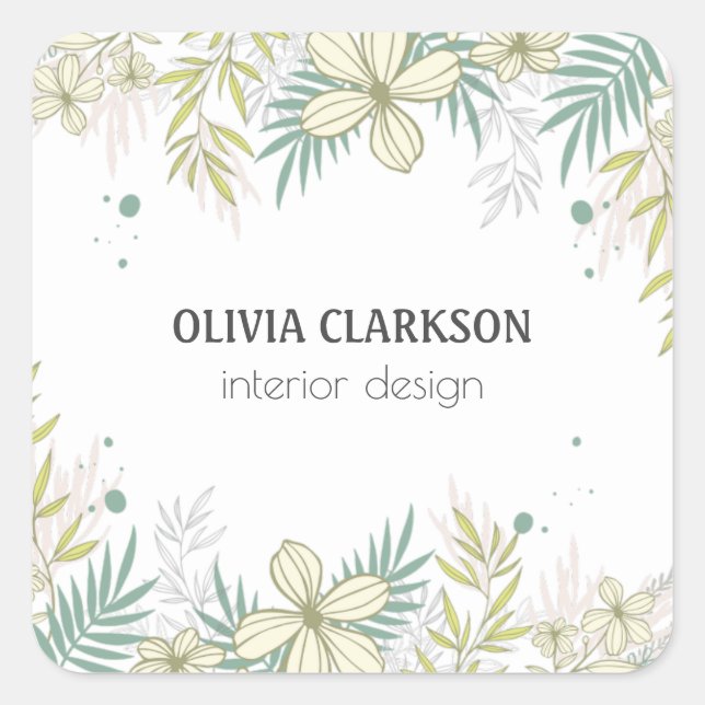 Adesivo Quadrado Pastel Flowers (Frente)