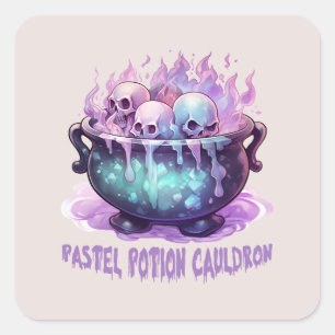 Adesivo Quadrado Pastel Potion Cauldron