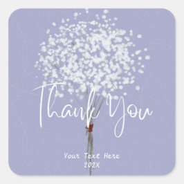 Adesivo Quadrado Pastel Profissional Moderno Obrigado