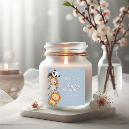 Adesivo Quadrado Pastel Tropical Chá de fraldas Selle Safari Animai