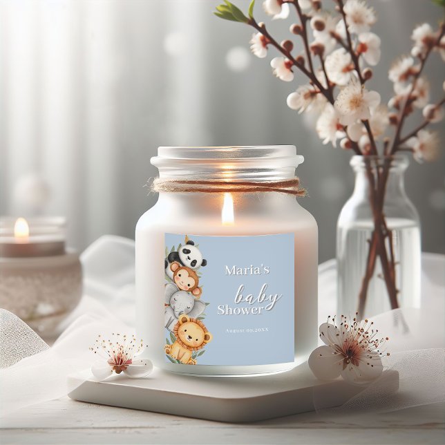 Adesivo Quadrado Pastel Tropical Chá de fraldas Selle Safari Animai (Criador carregado)