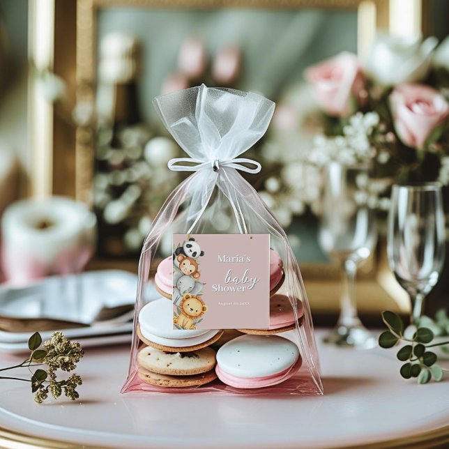 Adesivo Quadrado Pastel Tropical Chá de fraldas Selle Safari Animai (Criador carregado)