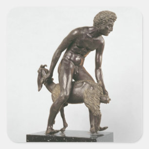 Adesivo Quadrado Pastor ordenhando cabra