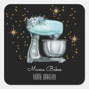 Adesivo Quadrado Pastor Preto-Pasteleiro