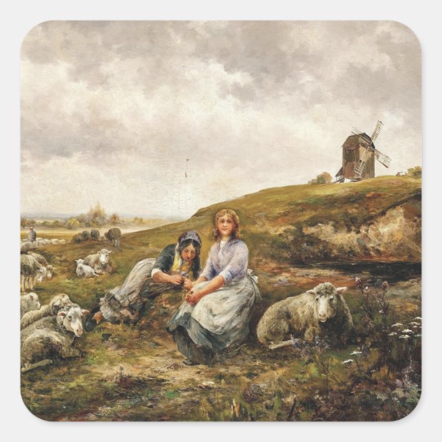 Adesivo Quadrado Pastores antes das Portas da Cidade (Frente)