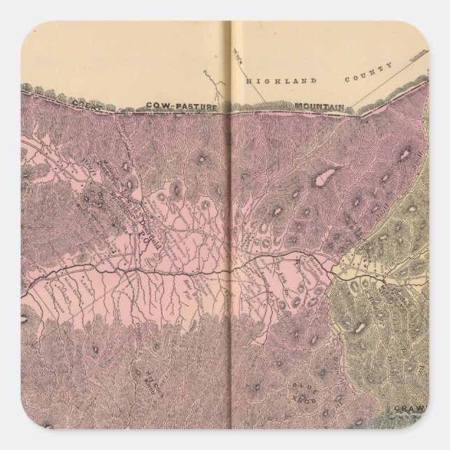 Adesivo Quadrado Pastures, distrito de Augusta (Frente)