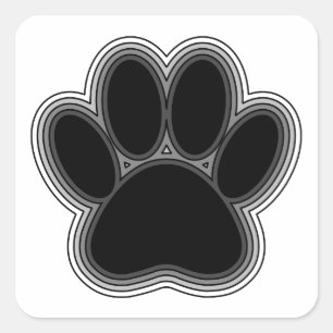 Adesivo Quadrado Pata de Cachorro com Contornos