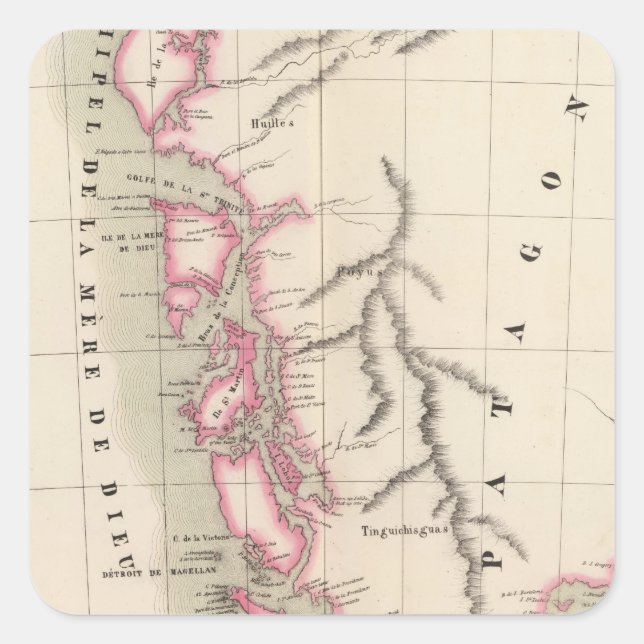 Adesivo Quadrado Patagônia, América do Sul 40 (Frente)