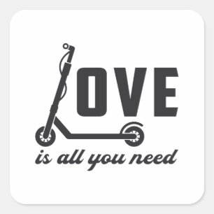 Adesivo Quadrado Patinete Driver Love É Tudo O Que Você Precisa D