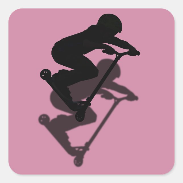 Adesivo Quadrado Patinete - Patinete de dublagem 5 (Frente)