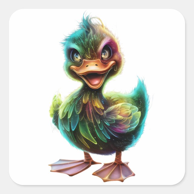 Adesivo Quadrado Pato. (Frente)