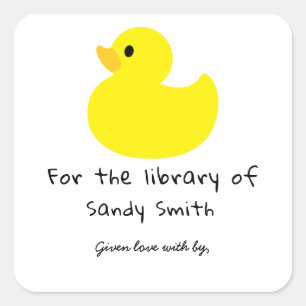 Adesivo Quadrado Pato amarelo - para a biblioteca de