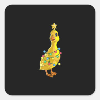 Adesivo Quadrado Pato Árvore de Natal T Luz Decor Estrela Dom Xmas