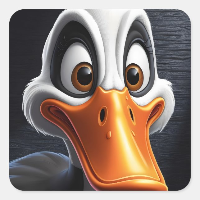 Adesivo Quadrado Pato bonito. (Frente)