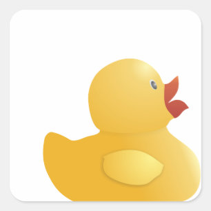 Adesivo Quadrado Pato de Borracha Amarelo