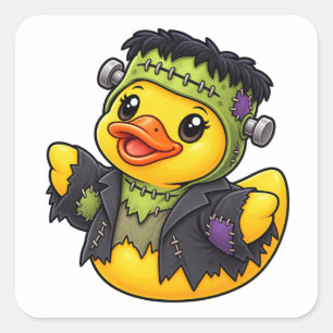 Adesivo Quadrado Pato de Borracha Monstro Clássico de Halloween