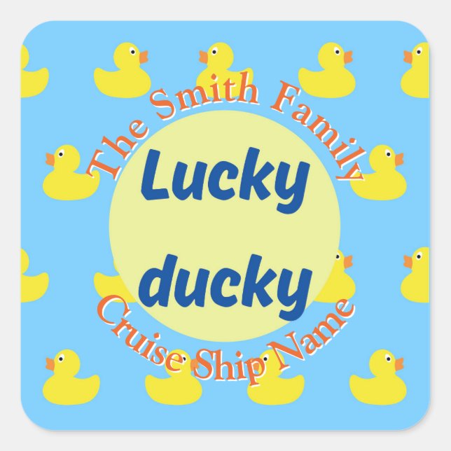 Adesivo Quadrado Pato de Cruzeiro Editável (Frente)