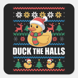 Adesivo Quadrado Pato Os Corredores Feio Natal Divertido Papai Noel