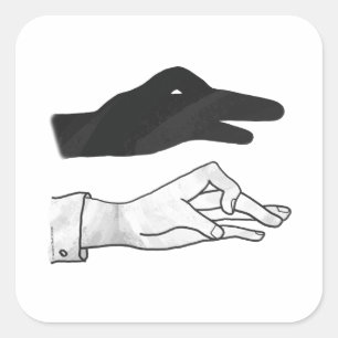 Adesivo Quadrado Pato Silhouette Mão
