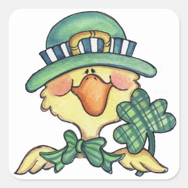 Adesivo Quadrado Pato Sortudo - Pentes (Frente)