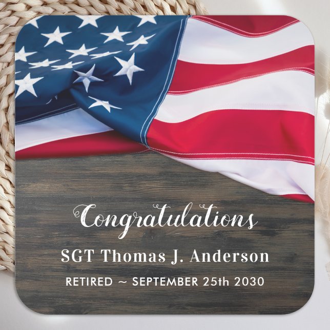 Adesivo Quadrado Patrimônio da Reforma Militar Americana (Criador carregado)