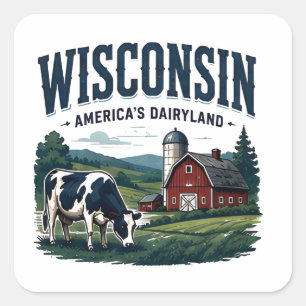Adesivo Quadrado Patrimônio Rural de Wisconsin