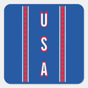 Adesivo Quadrado Patriota americano