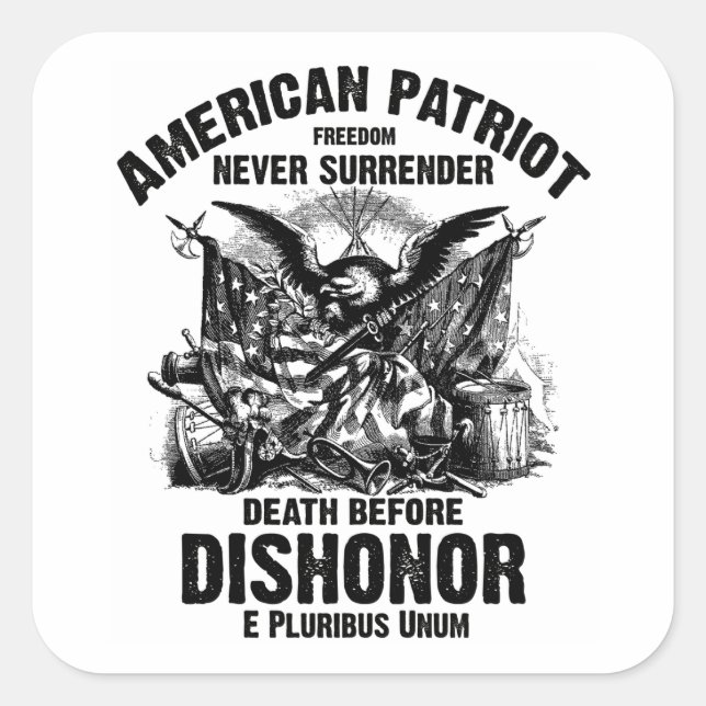 Adesivo Quadrado Patriotas Americanos 3 (Frente)