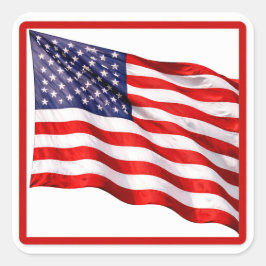 Adesivo Quadrado Patriotic American Flag Square Sticker