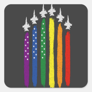 Adesivo Quadrado Patriótica Americana Bandeira de Vintage LGBTQ 4 d