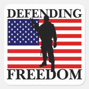 Adesivo Quadrado Patriótico Defendendo a Liberdade