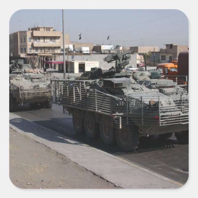 Adesivo Quadrado patrulhamento de soldados (Frente)