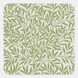 Adesivo Quadrado Pattern of green leafy branches 
