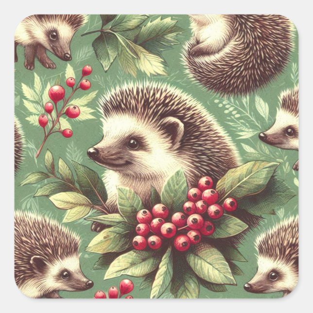 Adesivo Quadrado Patterno do porco-pompa (Frente)