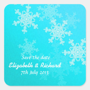 Adesivo Quadrado Pau de Árvores de Natal Blue Snowflakes