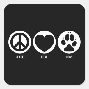 Adesivo Quadrado Pau de Cachorros de Paz