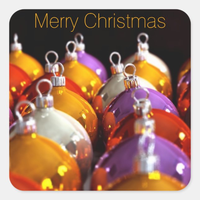 Adesivo Quadrado Pau de Natal Feliz Praça de Natal (Frente)