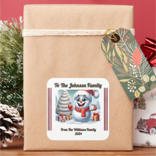 Adesivo Quadrado Pau de Natal para Presente